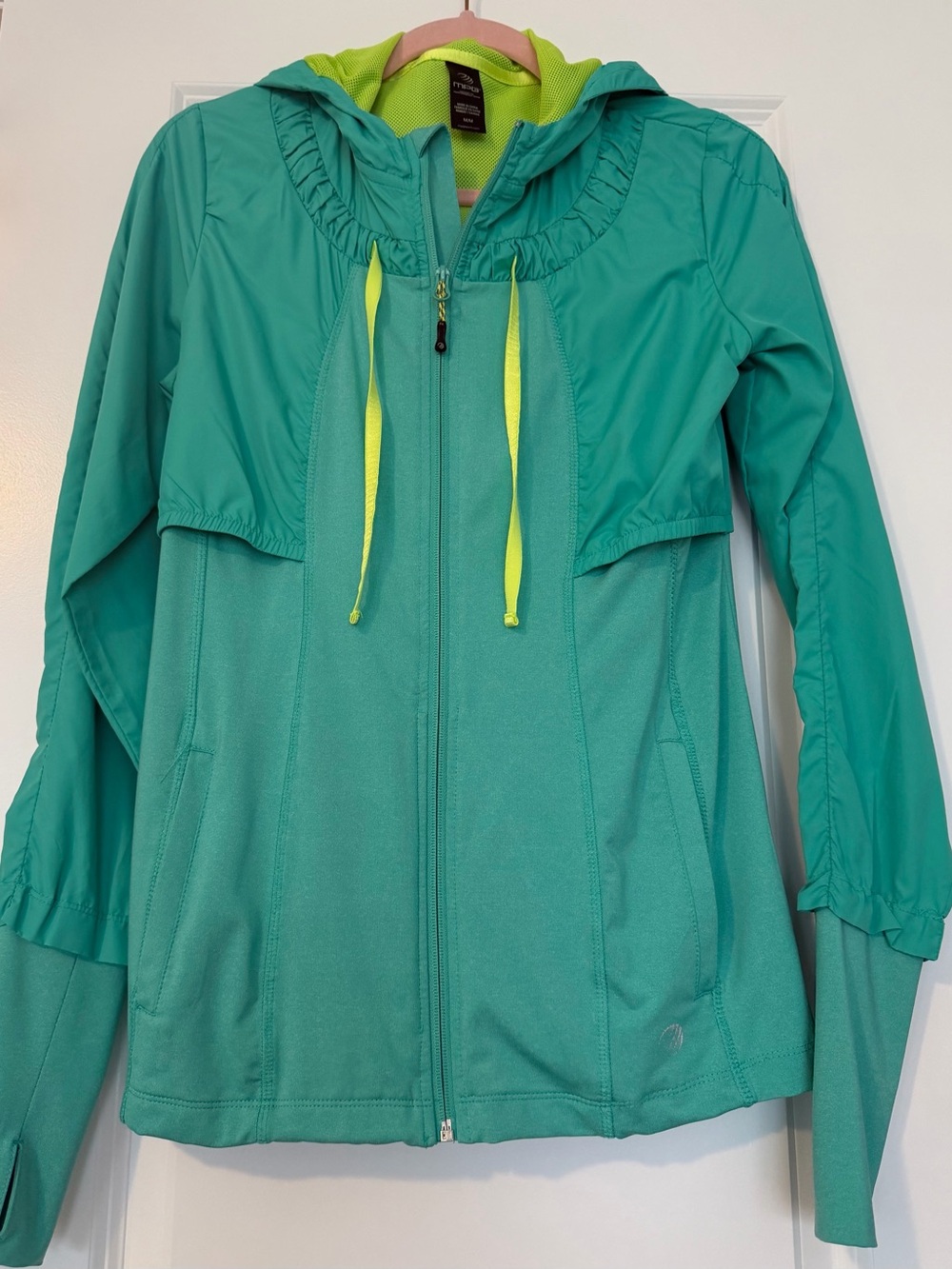 MPG Teal Jacket with Neon Yellow Accents
